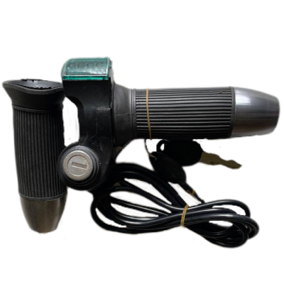 Ручка газу для електротранспорту з замком запалювання та вольтметром (синій) комплект GASH-00007995