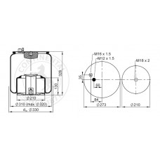 Пневмоподушка MAN TGA 4705N1P03 зі склянкою