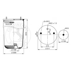 Пневмоподушка BPW 942MB без склянки