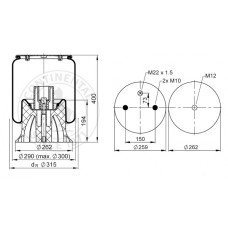 Пневмоподушка Schmitz 4158NP03 зі склянкою