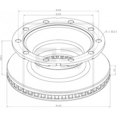 Диск гальмівний Schmitz 430*45 KONPAR