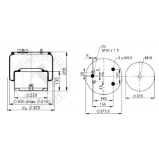 Пневмоподушка DAF 836M2K1 зі склянкою
