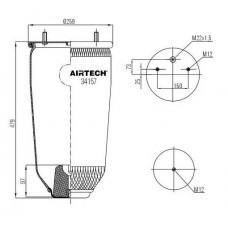 Пневмоподушка ROR 4157NP04/14 без склянки